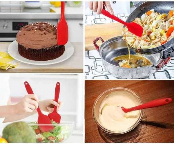 6Pcs Food-Grade Silicone Scraper Set, Baking Cream Spatulas (Green)(2 set/12PCS) V1221-XM-GJGD-005