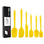 6Pcs Food-Grade Silicone Scraper Set, Baking Cream Spatulas (Yellow)(2 set/12PCS) V1221-XM-GJGD-006
