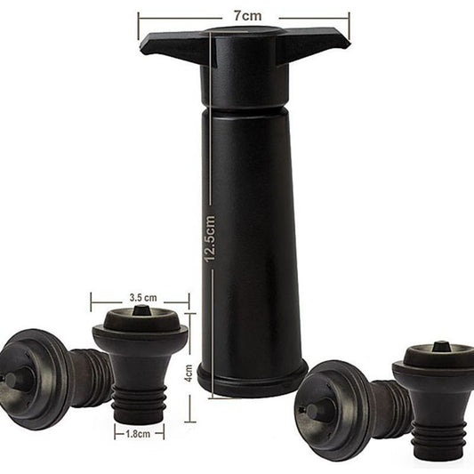 red Wine Vacuum Pump with Preserver Stopper, Wine Fresh Keeping Set V1221-XM-HJBXTZ-001