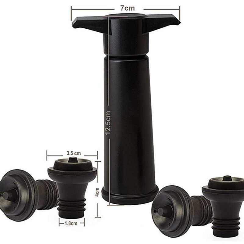red Wine Vacuum Pump with Preserver Stopper, Wine Fresh Keeping Set V1221-XM-HJBXTZ-002