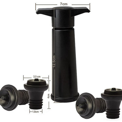 red Wine Vacuum Pump with Preserver Stopper, Wine Fresh Keeping Set V1221-XM-HJBXTZ-003