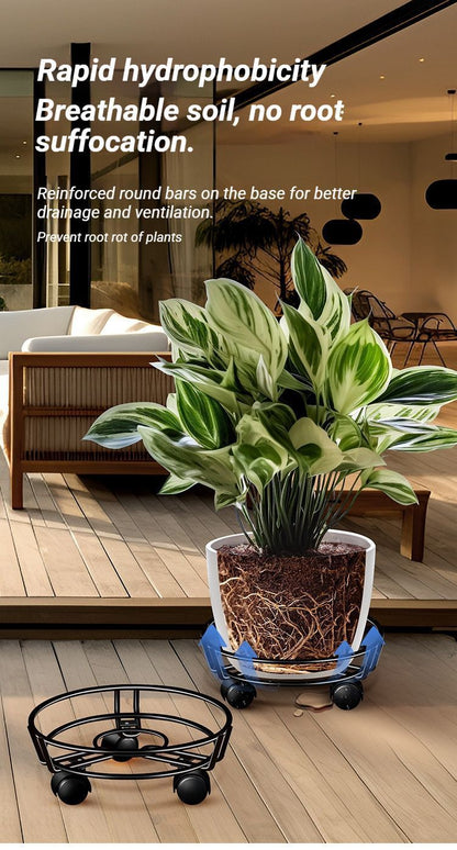 Black Round Wheel Plant Caddy V1221-XM-HPJ-01