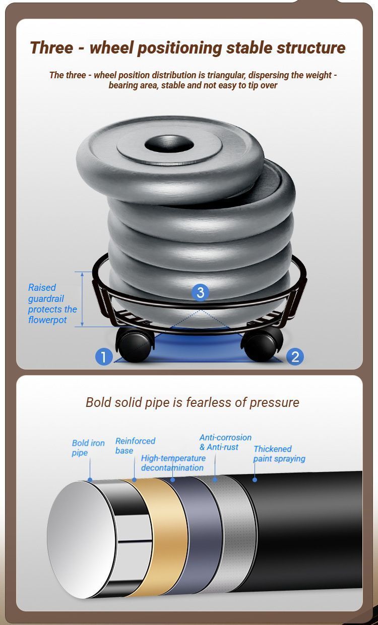 Black Round Wheel Plant Caddy V1221-XM-HPJ-01