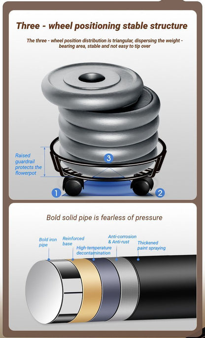 Black Round Wheel Plant Caddy V1221-XM-HPJ-01