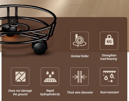 Black Round Wheel Plant Caddy V1221-XM-HPJ-01