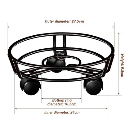 Black Round Wheel Plant Caddy V1221-XM-HPJ-01