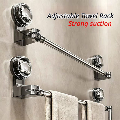30-60 cm extendable towel rail, no drilling required, with strong suction cups, suitable for wall-mounted V1221-XM-KSXMJJ-01