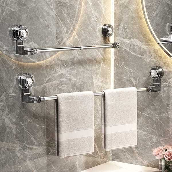 30-60 cm extendable towel rail, no drilling required, with strong suction cups, suitable for wall-mounted V1221-XM-KSXMJJ-01
