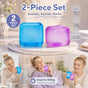 2 Pack Blue & Purple Ice Cube Squishy Mix, Dual Tones For Mood Adjustment, Stress Pair