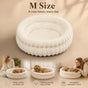 Detachable Washable Dog Cat Bed, Cream Faux Rabbit Fur M Size, Indoor Rest Cushion