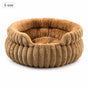 Notch Opening Round Pet Bed, Thick Warm Coffee S Size, Easy Access For Shy Pets