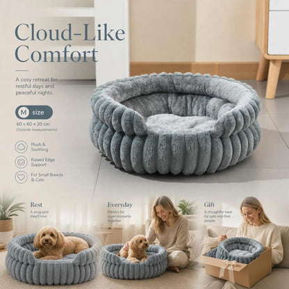 All Weather Notch Pet Sleeping Nest, Grey M Size, Support Joint Relief For Pets
