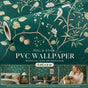 Self Adhesive PVC Wall Sticker 0.45x6M, Chinese Floral Bird Print, Oriental Style Backdrop