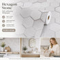 Self Adhesive PVC Wallpaper 0.45x6M, White Honeycomb Pattern, Modern Minimalist Wall