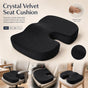 Slow Rebound Hip Cushion 45x36x7, Crystal Velvet Black, Soft Office Seat Support