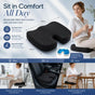 Gel Infused Memory Foam Seat Cushion 45x36x7, Breathable Mesh Black, Cooling Pressure Relief