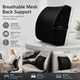 Memory Foam Lumbar Support Pillow 45x36x7, Breathable Mesh Black, Office Back Relief