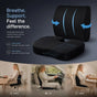 Mesh Black Seat & Lumbar Cushion Set 45x36x7, Full Body Sitting Support Gift