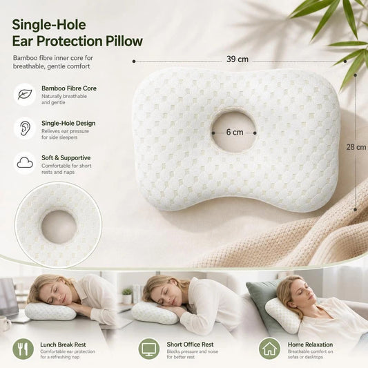 Side Sleep Ear Guard Pillow 39x28x6, Rock Gold, Gentle Head Support For Rest