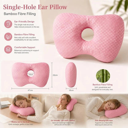Big Size Pressure Relief Ear Pillow 47x32x10, Pink, Thoughtful Gift For Long Hours Rest