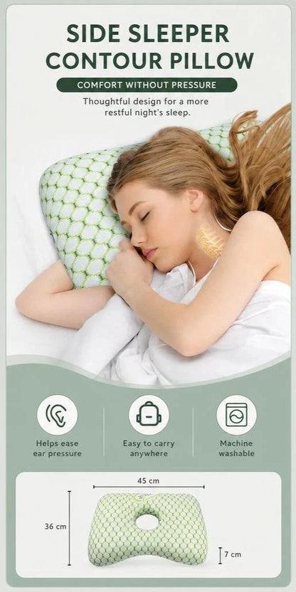 Big Size Pressure Relief Ear Pillow 47x32x10, Pink, Thoughtful Gift For Long Hours Rest