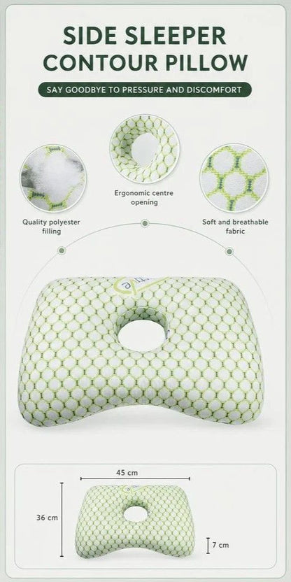 Washable Inner Ear Pillow 39x28x6, Green, Keep Fresh For Long-Term Use