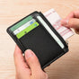 2Pcs 6 Slots Large Capacity Zipper Card Holder,Waterproof & Scratch Resistant,Compact-Black V1221-XM-LQKB-01