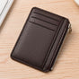 2Pcs 6 Slots Large Capacity Zipper Card Holder,Waterproof & Scratch Resistant,Compact-dark brown V1221-XM-LQKB-03