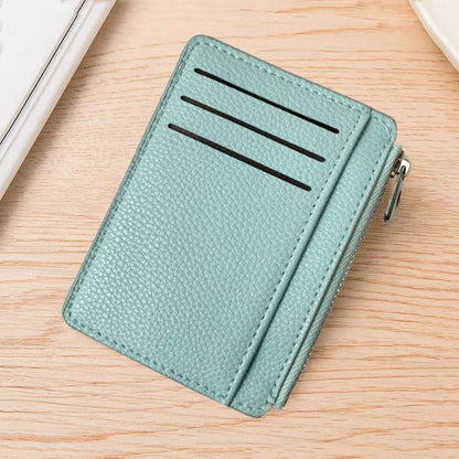 2Pcs 6 Slots Large Capacity Zipper Card Holder,Waterproof & Scratch Resistant,Compact-light blue V1221-XM-LQKB-05