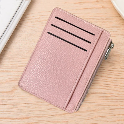 2Pcs 6 Slots Large Capacity Zipper Card Holder,Waterproof & Scratch Resistant,Compact-pink V1221-XM-LQKB-06