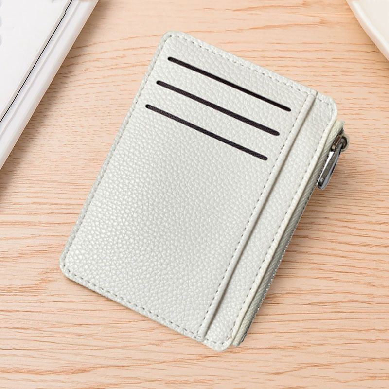 2Pcs 6 Slots Large Capacity Zipper Card Holder,Waterproof & Scratch Resistant,Compact-white V1221-XM-LQKB-07