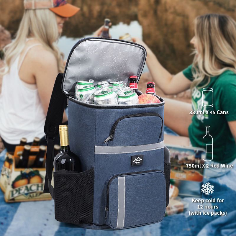 Outdoor Camping Insulated Cooler Backpack for Picnic Hiking (Navy blue) V1221-XM-LYBB-002