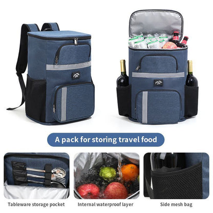 Outdoor Camping Insulated Cooler Backpack for Picnic Hiking (Grey) V1221-XM-LYBB-003