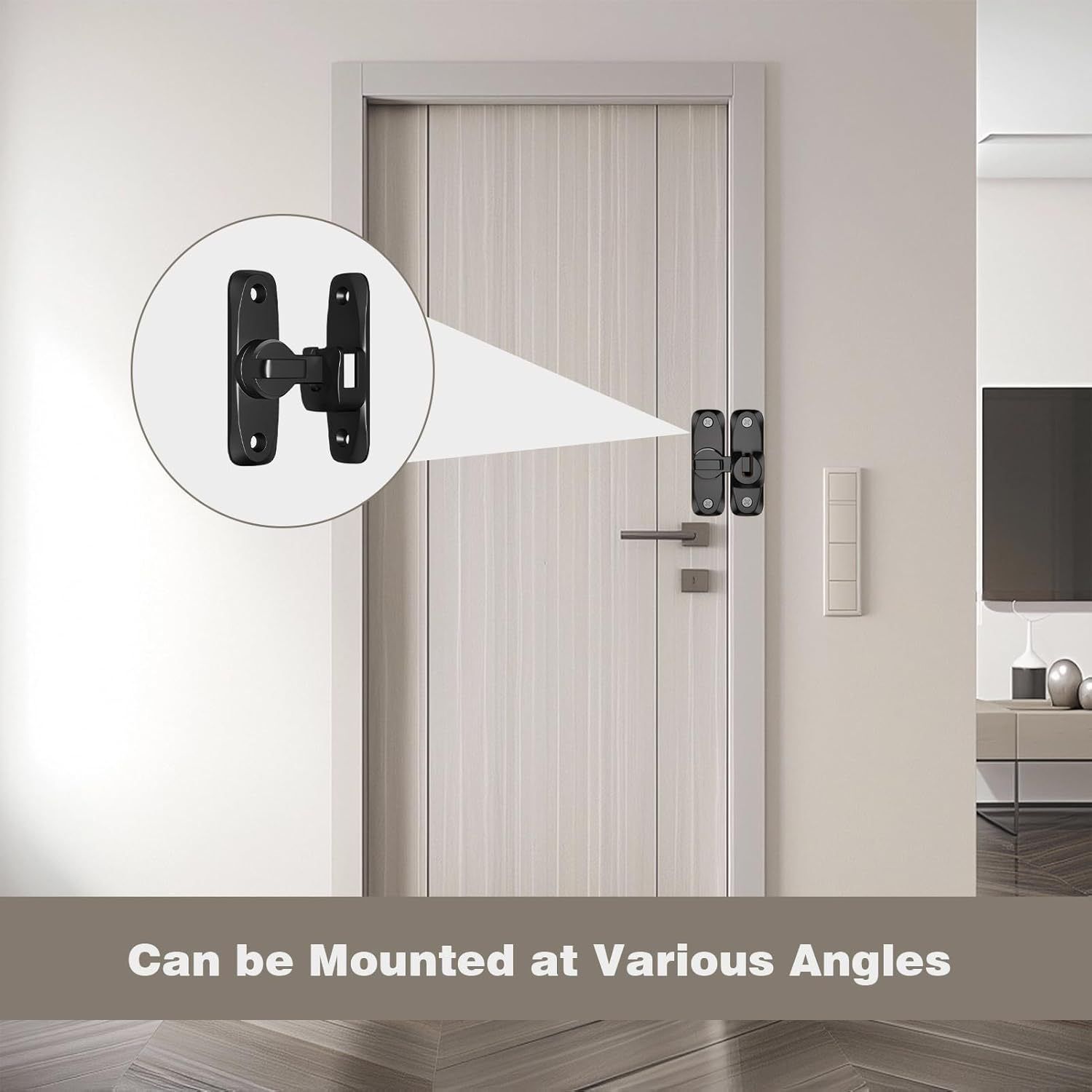 3Pcs No-Drill Door Latch Buckle with Screws V1221-XM-MDKMS-004
