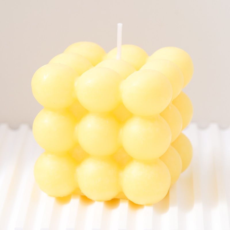 3Pcs yellow Rubik's Cube Scented Candle Home Decor Ornaments V1221-XM-MFXXLZ-02