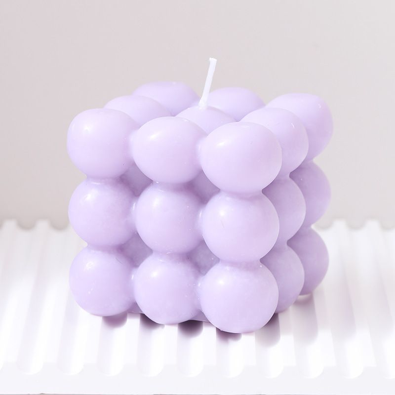 3Pcs Purple Rubik's Cube Scented Candle Home Decor Ornaments V1221-XM-MFXXLZ-03