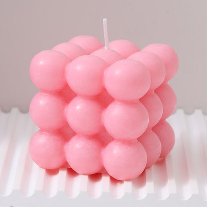 3Pcs pink Rubik's Cube Scented Candle Home Decor Ornaments V1221-XM-MFXXLZ-04