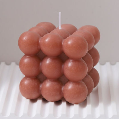 3Pcs light brown Rubik's Cube Scented Candle Home Decor Ornaments V1221-XM-MFXXLZ-05