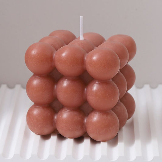 3Pcs light brown Rubik's Cube Scented Candle Home Decor Ornaments V1221-XM-MFXXLZ-05
