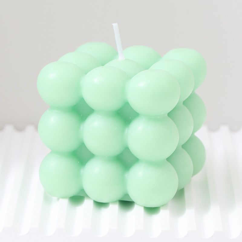 3Pcs green Rubik's Cube Scented Candle Home Decor Ornaments V1221-XM-MFXXLZ-07