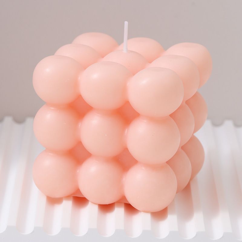 3Pcs Light pink Rubik's Cube Scented Candle Home Decor Ornaments V1221-XM-MFXXLZ-08