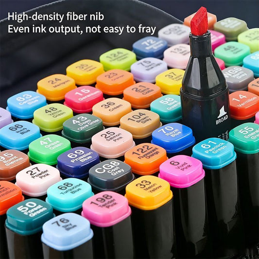 Dual Tip Quick Dry Marker Pens, Watercolor Coloring Drawing Marker Set V1221-XM-MKB-002