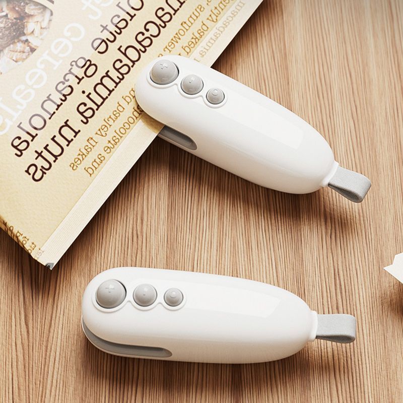 2Pcs White Mini Bag Sealer V1221-XM-MNFKJ-01