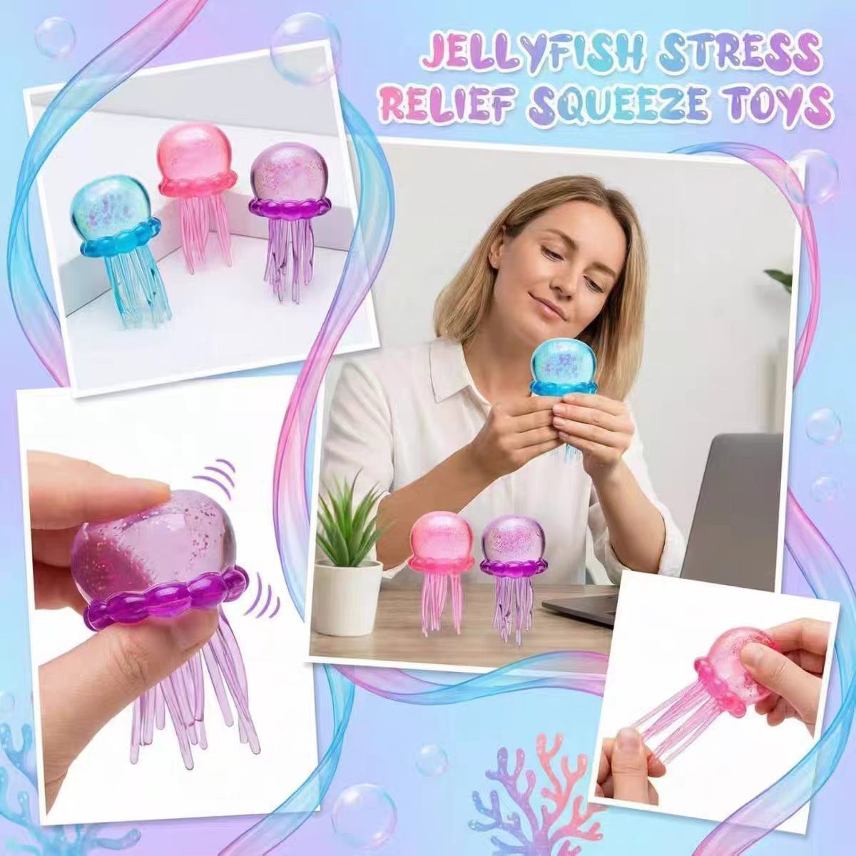 Pink Jellyfish Fidget Toy V1221-XM-NNL-007