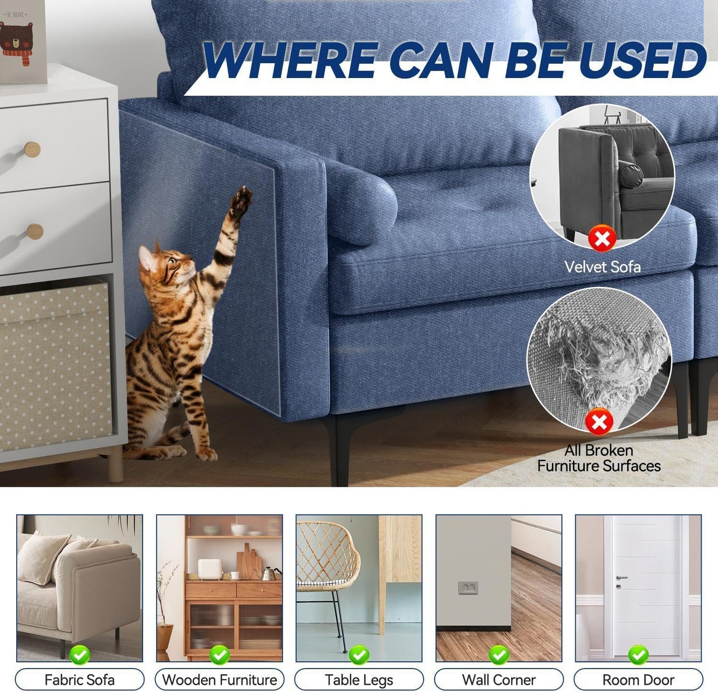 PVC Anti-Scratch Protective Film Self-Adhesive Cut-to-Size Pet Furniture Guard V1221-XM-PVCFHT-003