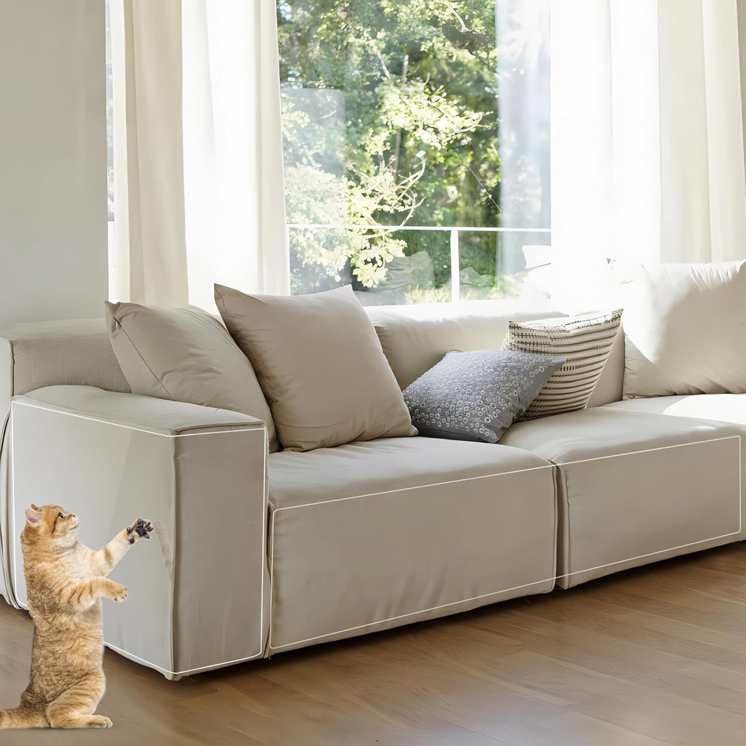 PVC Anti-Scratch Protective Film Self-Adhesive Cut-to-Size Pet Furniture Guard V1221-XM-PVCFHT-003