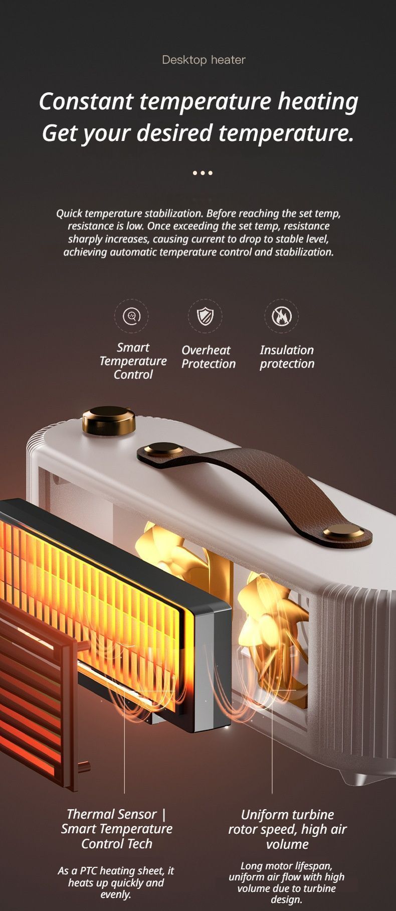 Green Desktop Space Heater V1221-XM-QNQ-02