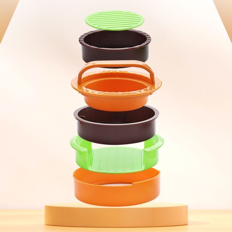4Pcs Round Hamburger Patty Press Maker Tool Set V1221-XM-RBYZQ-01