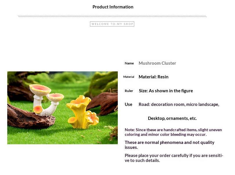 10pcs Artificial Mushroom Ornament-Type 5 V1221-XM-RGMG-05