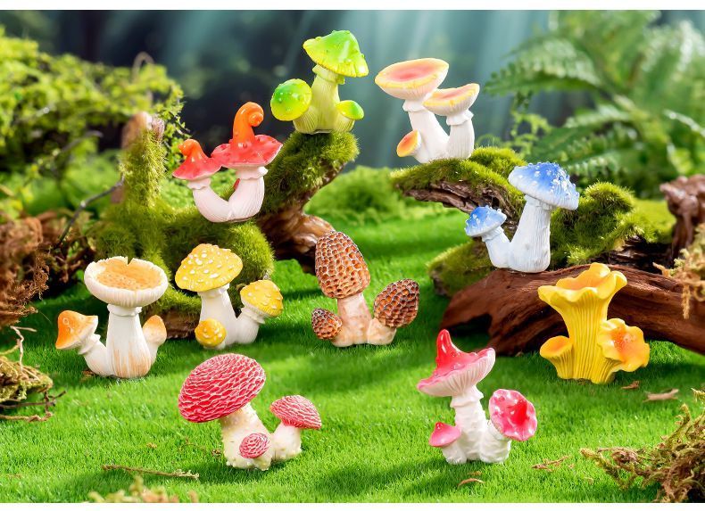 10pcs Artificial Mushroom Ornament-Type 6 V1221-XM-RGMG-06